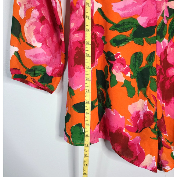 LULU'S Sweetest Song Orange Floral Backless Long Sleeve Romper Medium Summer NEW - Picture 15 of 15